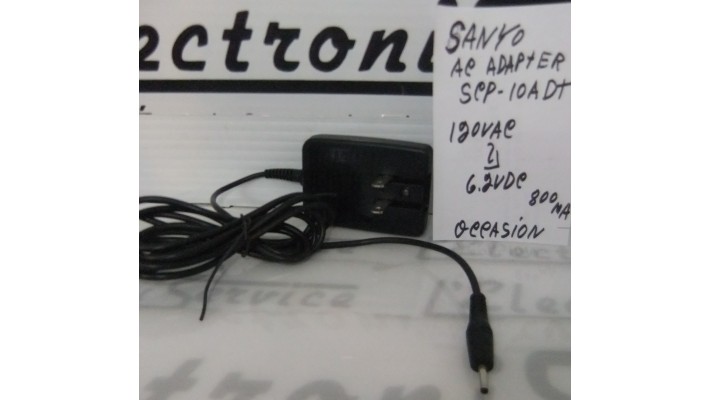 Sanyo SCP-10ADT 120VAC to 6.2vdc 800ma adaptor